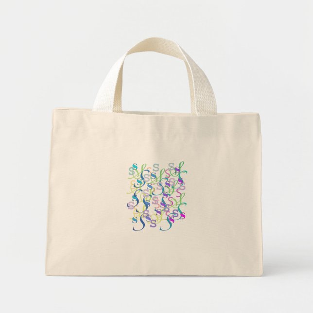 Mini Tote Bag Confettis en forme de lettre "S" (Devant)