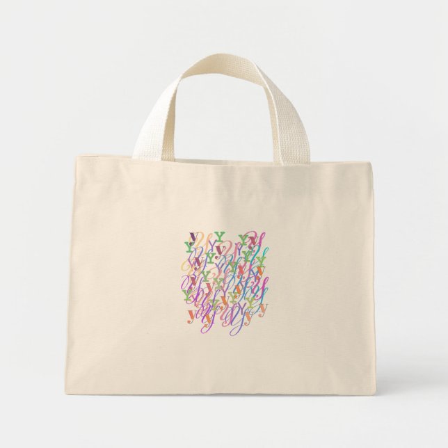 Mini Tote Bag Confettis en forme de lettre "Y" (Devant)