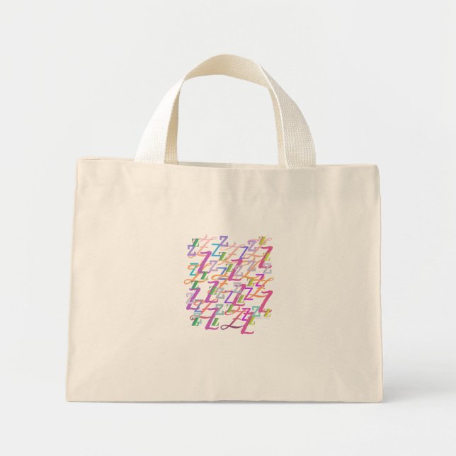Mini Tote Bag Confettis en forme de lettre "Z" (Devant)