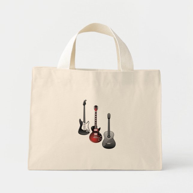 Mini Tote Bag Cool Electric Guitars for Music Lovers Gift (Devant)