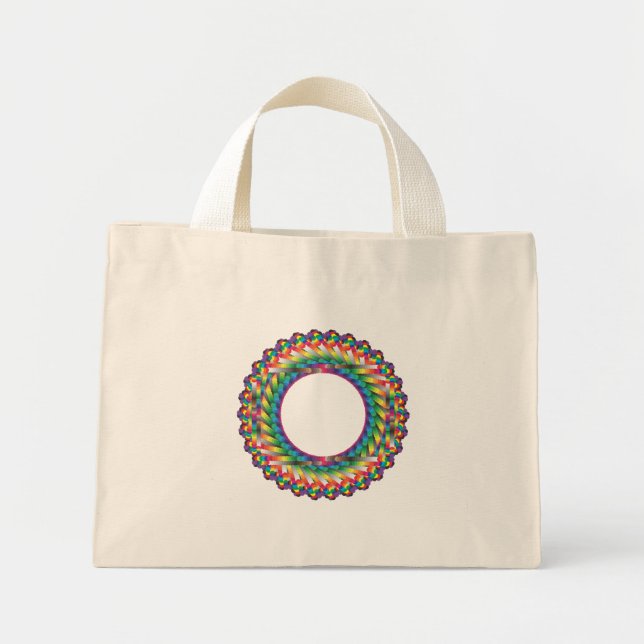 Mini Tote Bag Couleurs infinies, cadre cerclé (Devant)