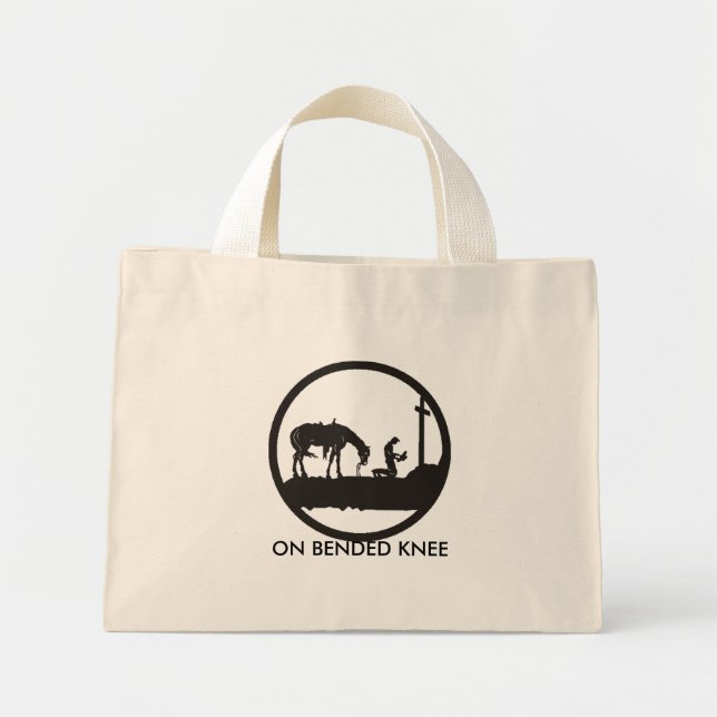 Mini Tote Bag cow-boy priant, ON BENDED KNEE (Devant)