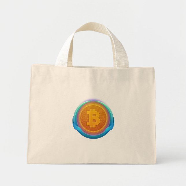 MINI TOTE BAG CRYPTO-MONNAIE BITCOIN (Devant)