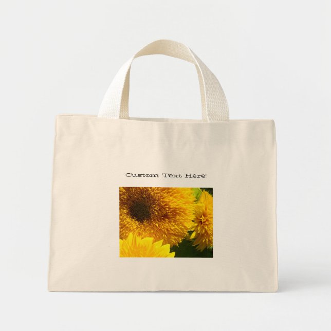Mini Tote Bag Custom Text Here Yellow Sunflowers Tote bags (Devant)