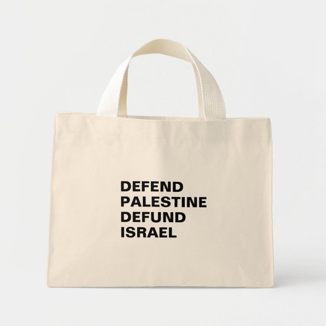 Mini Tote Bag Défendre la Palestine pour le remboursement d'Isra (Devant)