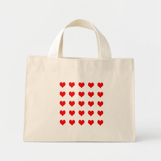 Mini Tote Bag Design simple de coeur rouge (Devant)