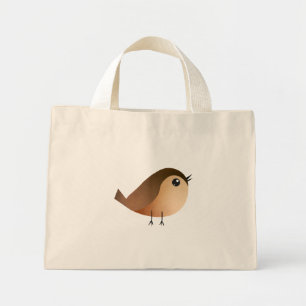 Mini Tote Bag Dessin d'Oiseau de Bruant