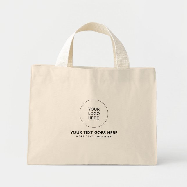 Mini Tote Bag Double face Imprimer QR Code Votre entreprise Logo (Devant)