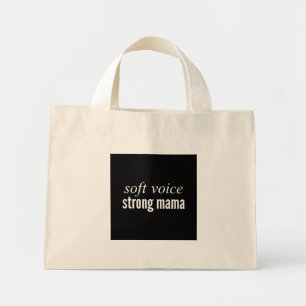 Mini Tote Bag Douce Voix Forte Maman Jolie Fête des Mères Ae