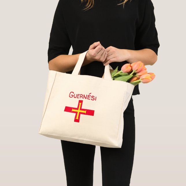 Mini Tote Bag Drapeau de Guernési (Devant (produit))