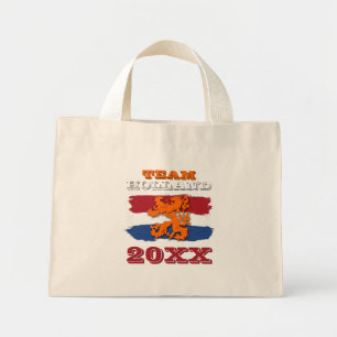 Mini Tote Bag Drapeau néerlandais personnalisé Orange Lion Team 