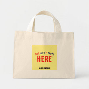 MINI TOTE BAG ÉLÉGANT MODERNE PERSONNALISÉ BROWN PASTEL JAUNE