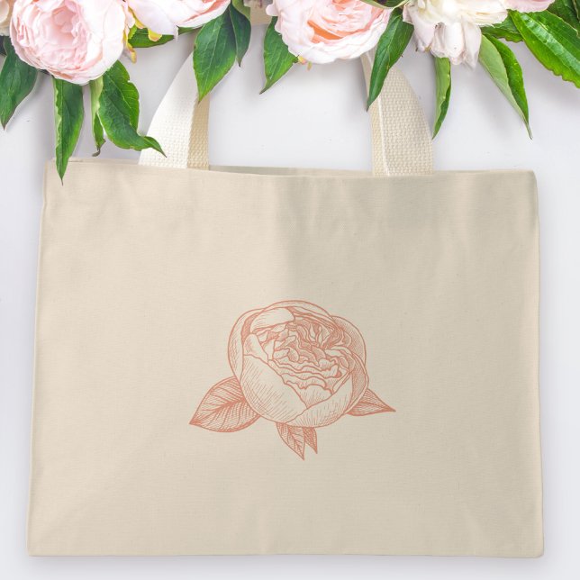 Mini Tote Bag Elegant Peony Flower Mariage cadeau (Créateur téléchargé)