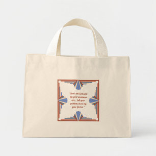 Mini Tote Bag Éléments Art déco en or rose & bleu