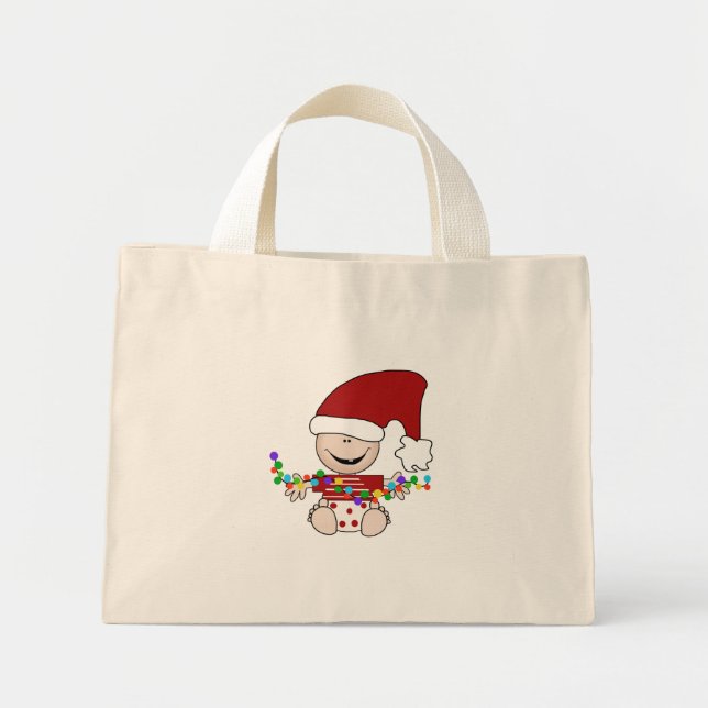 Mini Tote Bag Elfe bébé avec chemises lumineuses et cadeaux (Devant)
