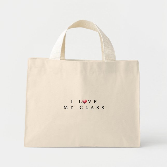 Mini Tote Bag Enseignant de la Saint-Valentin (Devant)