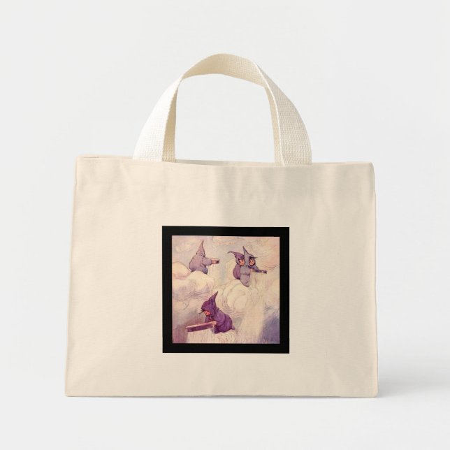 Mini Tote Bag Fées de la Pluie Faisant de la Pluie (Devant)