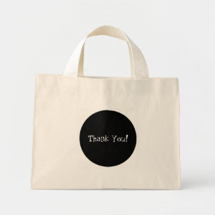 Mini Tote Bag Fête de Merci blanc Cercle Noir Classique