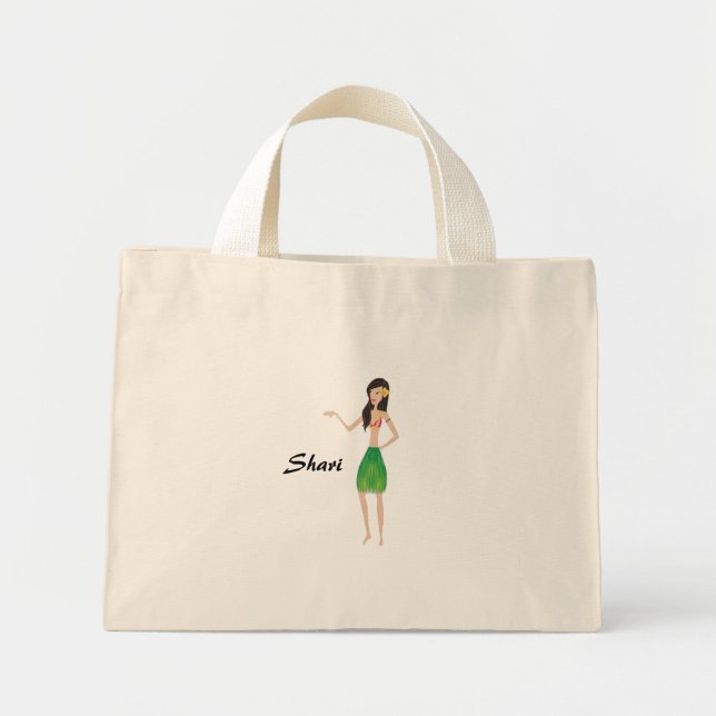 Mini Tote Bag fille de la hula (Devant)