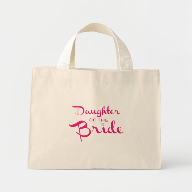 Mini Tote Bag Fille de la mariée Fourre-tout rose (Devant)
