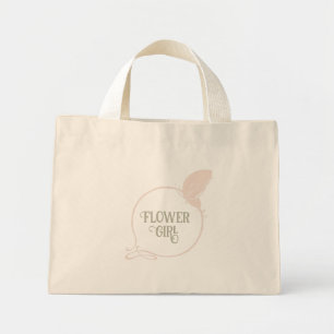 Mini Tote Bag Fille Fleur Art Nouveau Papillon rose pâle