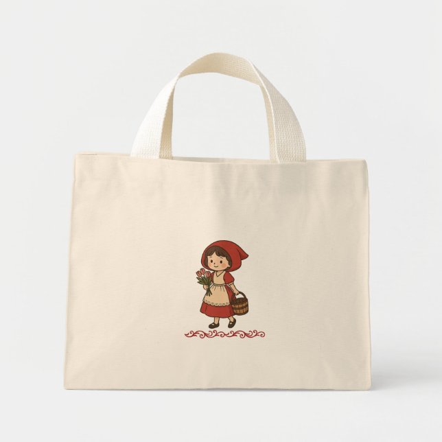 Mini Tote Bag fille rouge (Devant)