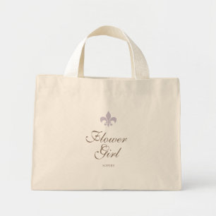 Mini Tote Bag Fleur de Lis Fleur Violette Française Nom de Fille