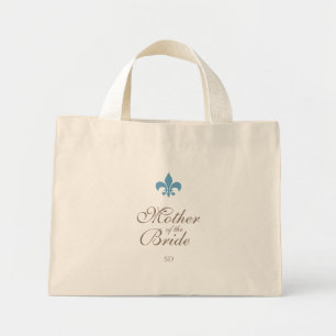 Mini Tote Bag Fleur de Lis Mère de la Mariée Initiale
