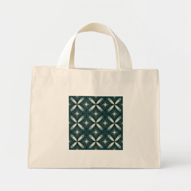 Mini Tote Bag formes vertes rétro (Devant)