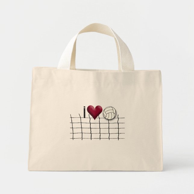 Mini Tote Bag fourre-tout de volley-ball (Devant)