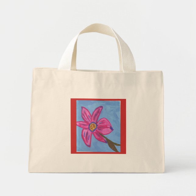Mini Tote Bag fourre-tout fleurie (Devant)