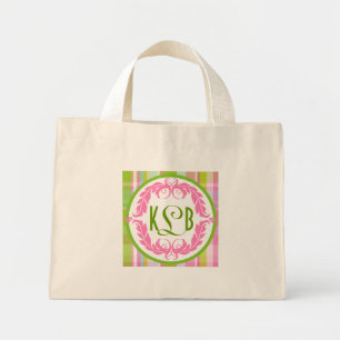Mini Tote Bag Fourre-tout rose et verte