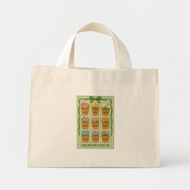 Mini Tote Bag Fruit vert de l'Esprit (Devant)