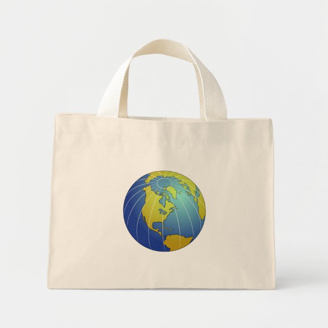Mini Tote Bag Globe terrestre (Devant)