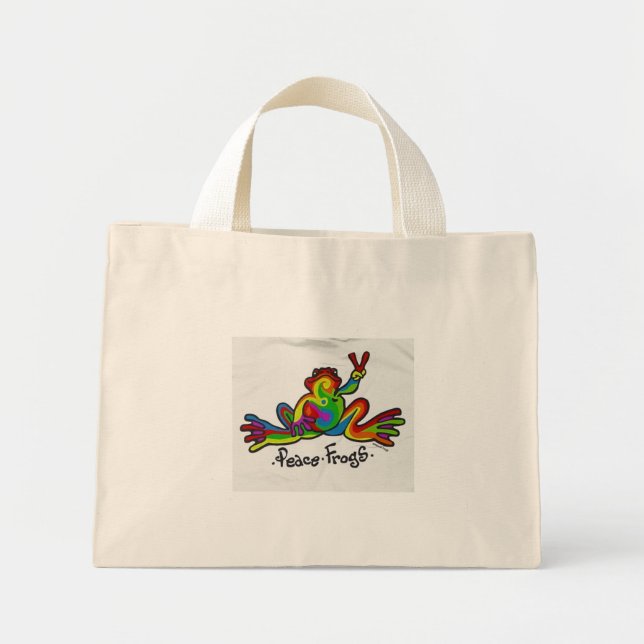 Mini Tote Bag Grenouilles de paix (Devant)