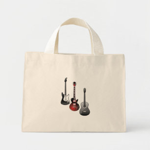 Mini Tote Bag Guitares Électriques Cool pour les Amateurs de Mus