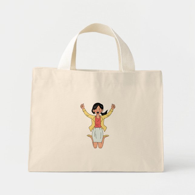 Mini Tote Bag heure du bonheur (Devant)