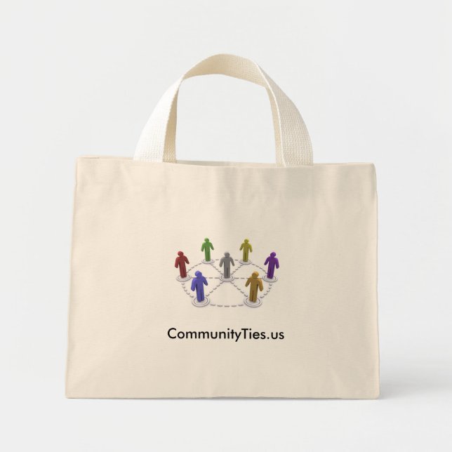 Mini Tote Bag High Res commties_logo, CommunityTies.us (Devant)