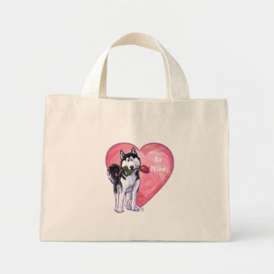Mini Tote Bag Husky Valentine's Day