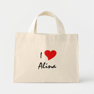 Mini Tote Bag I Love Alina I