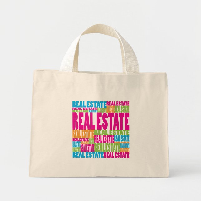 Mini Tote Bag Immobilier coloré (Devant)