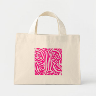 Mini Tote Bag Impression zèbre rose