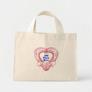 Mini Tote Bag J'adore les My Dogs ! Photo Red Hearts