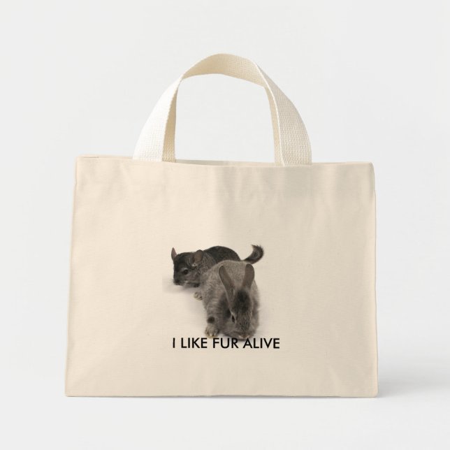 MINI TOTE BAG J'AIME LA VIE DE NOURRITURE (Devant)