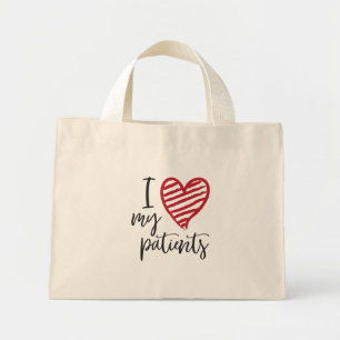 Mini Tote Bag J'Aime Mes Patients Soins Médicales De Soins Aux P