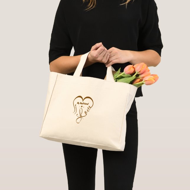 Mini Tote Bag J'aime mon petit ami, j'♥ nous (Devant (produit))