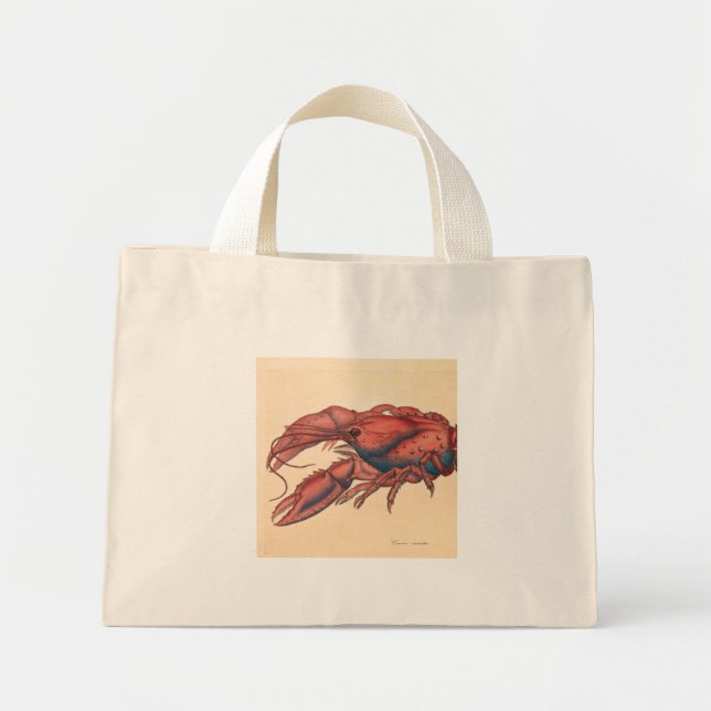 Mini Tote Bag James Sowerby Homard serbé (Devant)