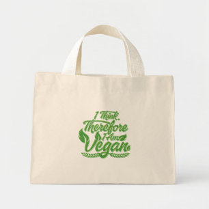 Mini Tote Bag Je Pense Que Je Suis Vegan.