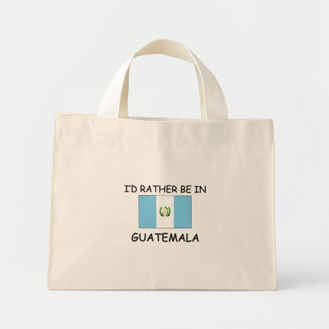Mini Tote Bag Je préférerais être au Guatemala (Devant)