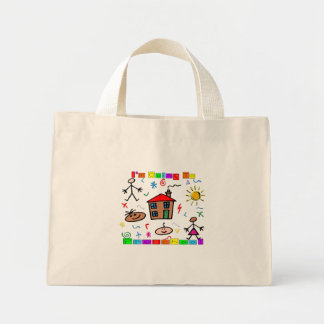 Mini Tote Bag Je vais à l'école maternelle